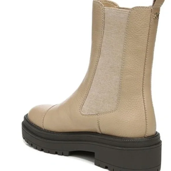 Beige Wellington Cap Toe Chelsea Boots Sam Edelman - Picture 2 of 2